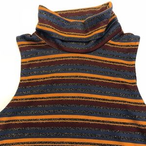 topshop turtleneck Top metallic striped